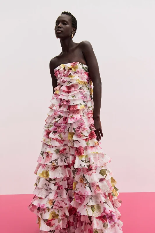 Stock Clearance Fleur Pleated Gown