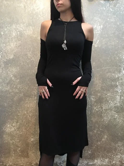 Bargain Blast Bianca Rachele Cold Shoulder Slit Midi Dress