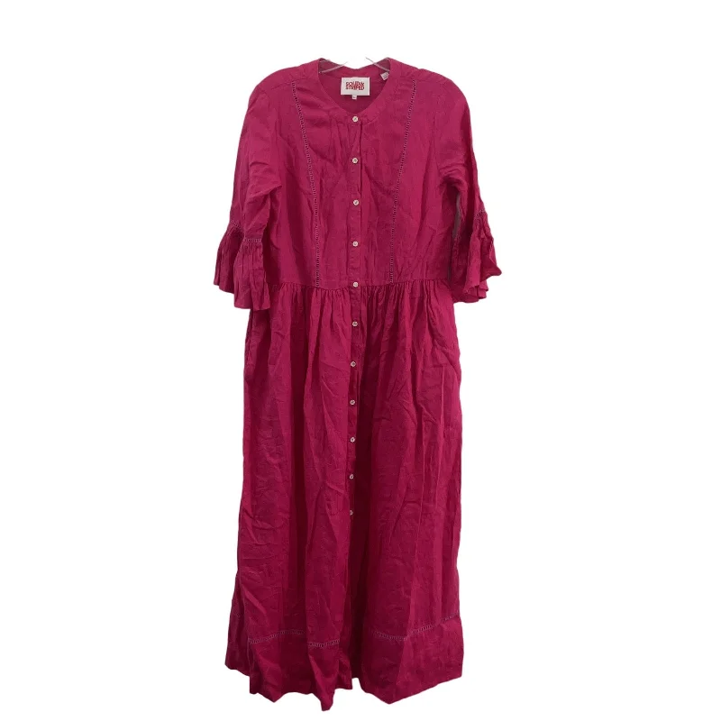 Extra Savings Solid & Striped Women's Boho Pink Linen Shirt Dress A-Line Medium Preowned Extra Savings Solid & Striped Women's Boho Pink Linen Shirt Dress A-Line Medium Preowned