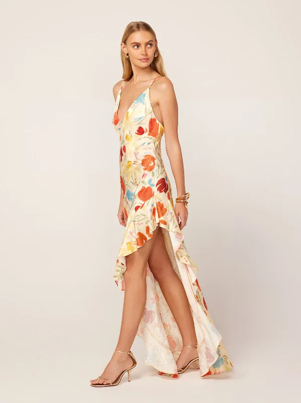 Fantastic Offers Brigitte Pastel Floral Jacquard Maxi Dress