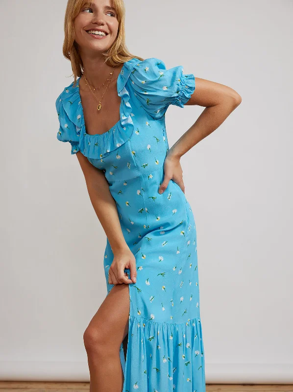 Price Drop Alert Prunella Blue Vintage Floral Dress