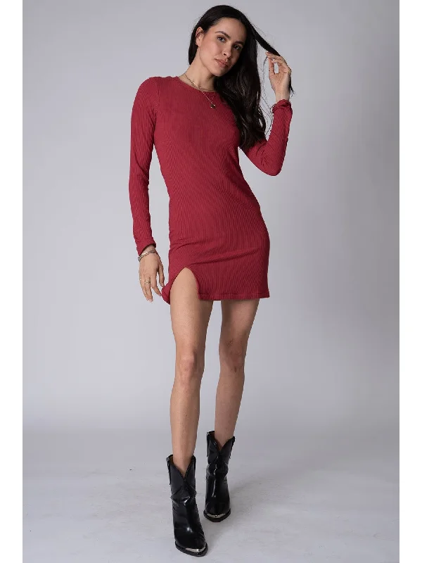 Savings Galore Wide Rib Long Sleeve Colette Mini Dress