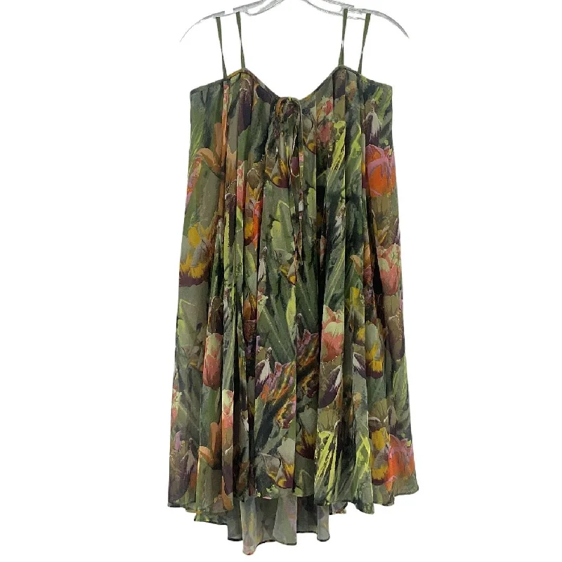 YEAR-End Clearance Ted Baker Adris Strapless Green Floral Babydoll Dress Women’s Size 4 Polyester