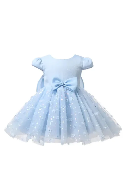 Midnight Madness Princess Ball Gown Bow Appliques Design Birthday Baptism Party Dresses For Girls Midnight Madness Princess Ball Gown Bow Appliques Design Birthday Baptism Party Dresses For Girls
