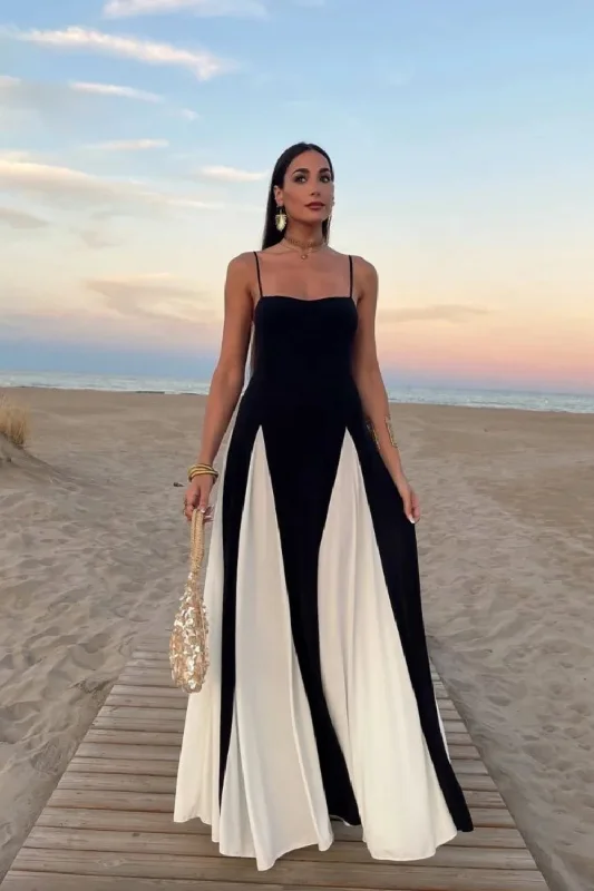 Value Deals Elegant Contrasting Women Sling Dress Backless Sleeveless Maxi Dresses Female Value Deals Elegant Contrasting Women Sling Dress Backless Sleeveless Maxi Dresses Female