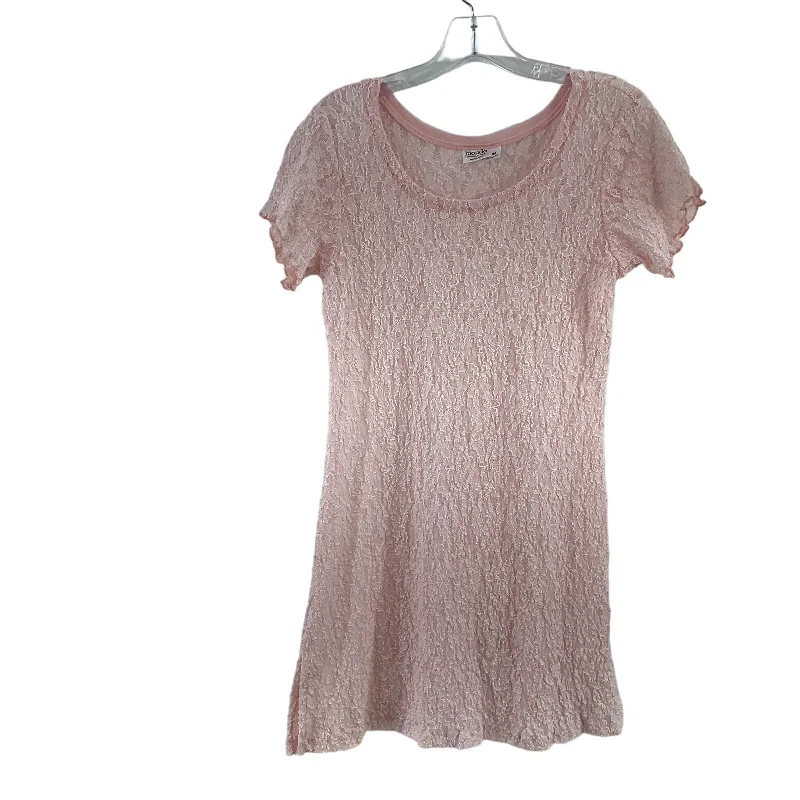 Great Bargains Biondo Y2K Women's Medium Pink Lace Scoop Neck A-Line Dress Preowned
