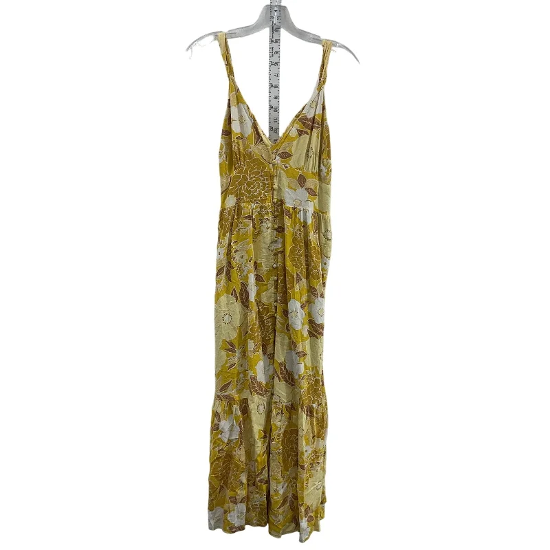 Bargain Bin Abercrombie & Fitch Women's Floral Yellow Long Sundress XXS Petites Preowned