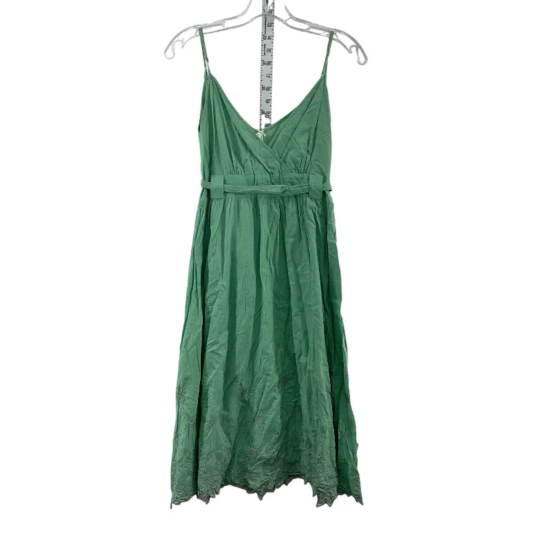 Markdown Madness Lapis Women's Green Tank Dress A-Line Midi Cotton Size S Preowned