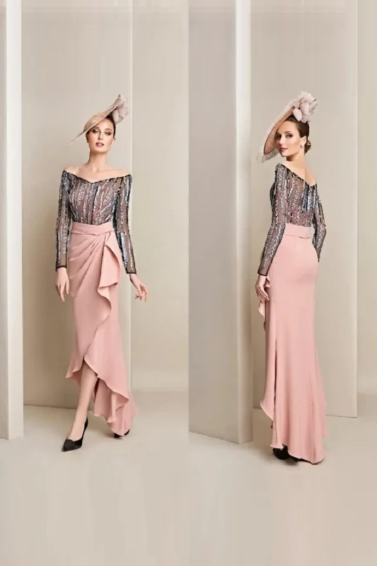 Can't Miss Bride Dresses Appliqued Long Sleeves Wedding Guest Gowns Floor Length Custom Made  Dress