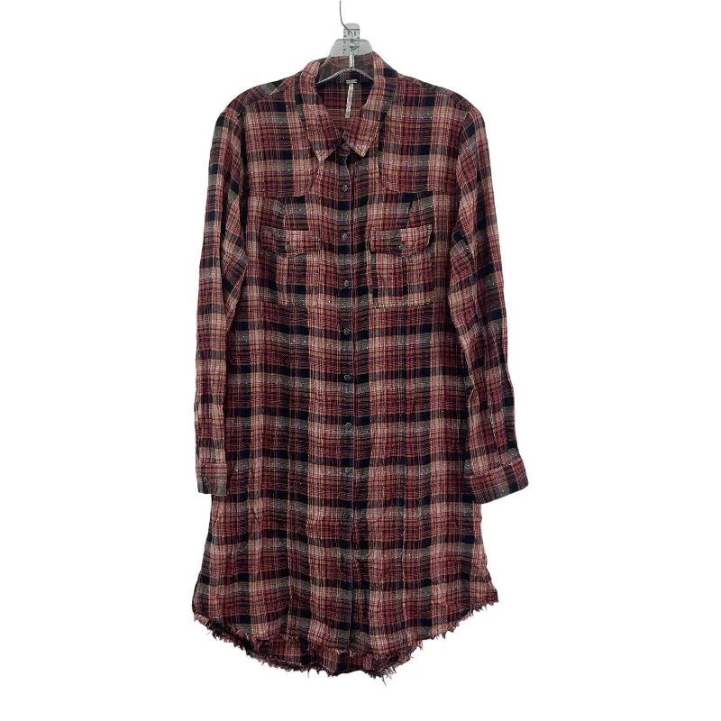 Special Savings Free People Pink Plaid Women's Cotton Midi Shirt Dress, Size S - Preowned Special Savings Free People Pink Plaid Women's Cotton Midi Shirt Dress, Size S - Preowned