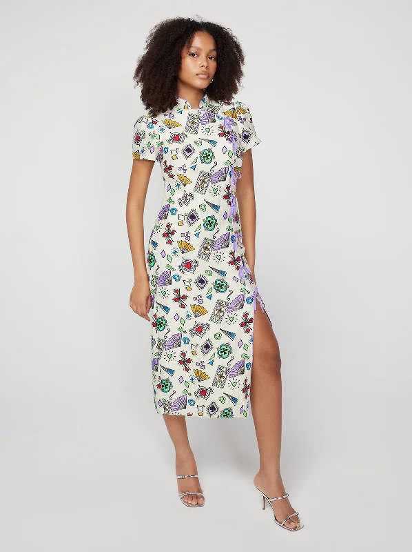 New Markdowns Leia Playing Cards Midi Dress