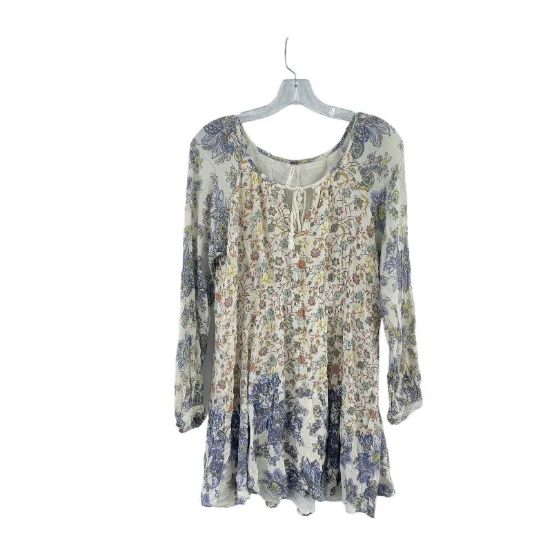 Fantastic Offers Free People Cream Floral Boho Mini Dress Rayon Women’s Small Preowned