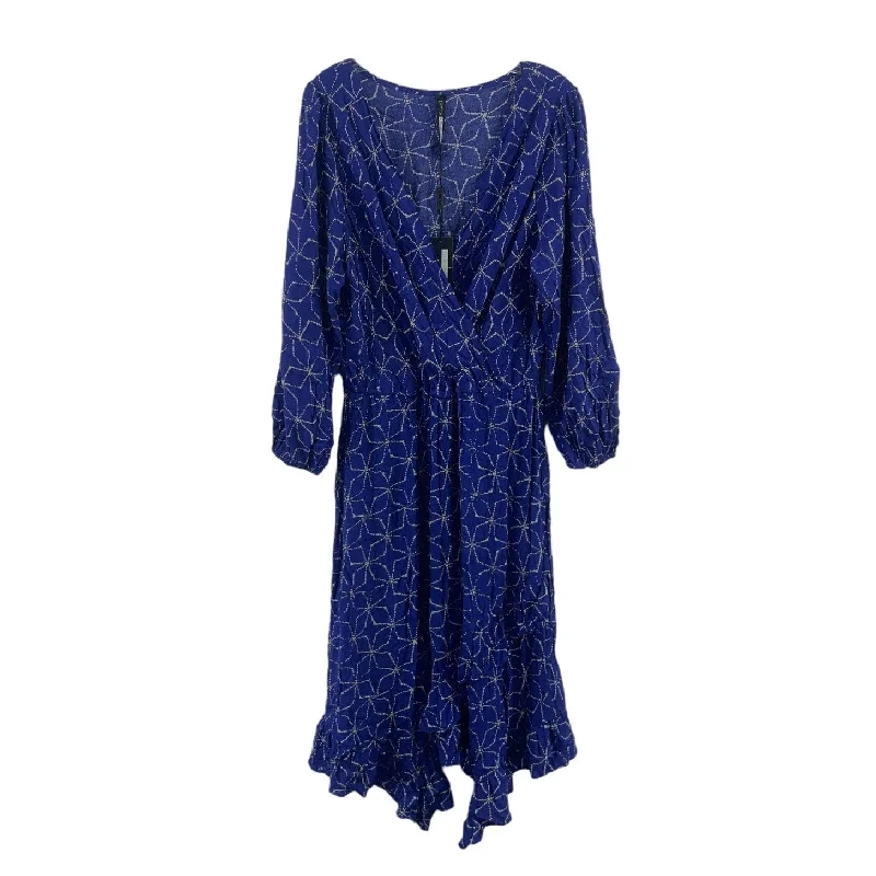 Anniversary Sale NWT Plenty by Tracy Reese Blue Faux Wrap Ruffle Hem Blouson DressWomen’s Large Anniversary Sale NWT Plenty by Tracy Reese Blue Faux Wrap Ruffle Hem Blouson DressWomen’s Large