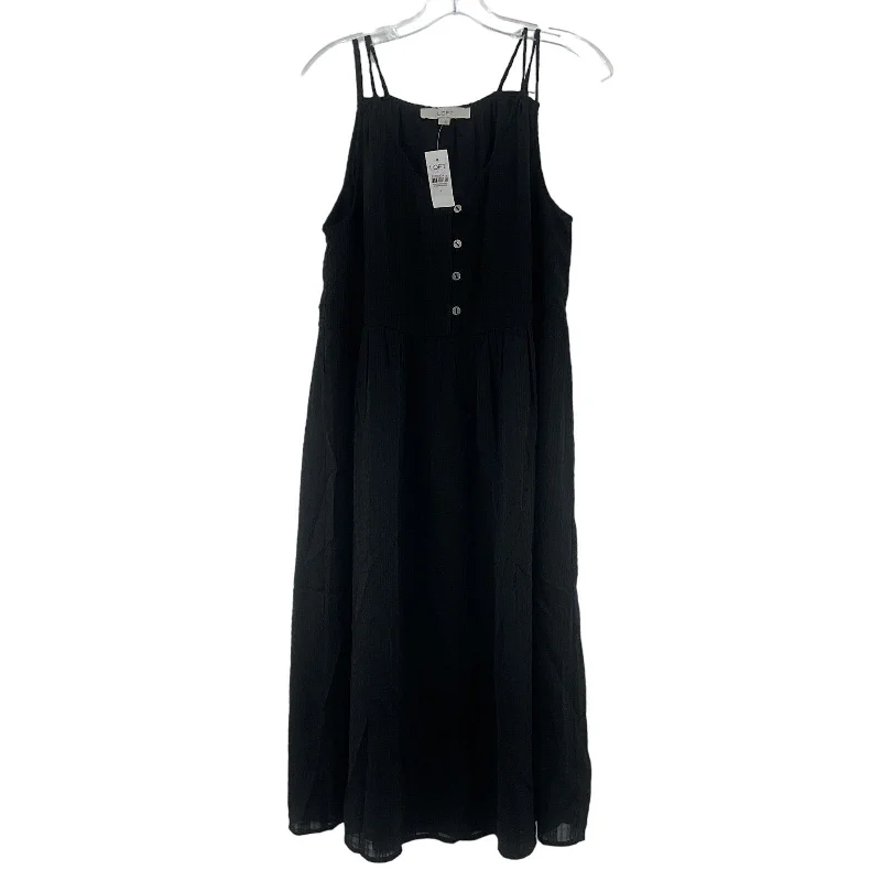 Deal Frenzy NWT LOFT Black Midi 1/4 Front Button Closure Lined Sundress Women's Size 2 Deal Frenzy NWT LOFT Black Midi 1/4 Front Button Closure Lined Sundress Women's Size 2