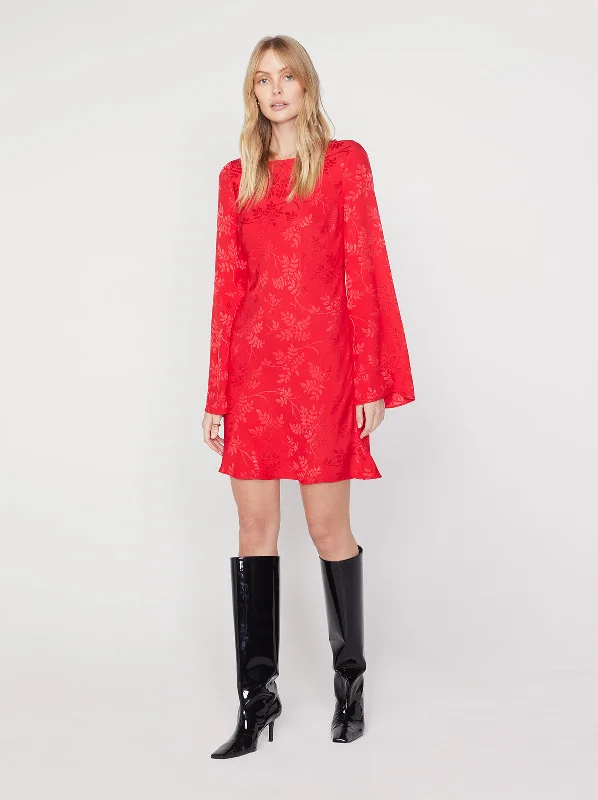 Price Meltdown Faye Watermelon Floral Jacquard Mini Dress