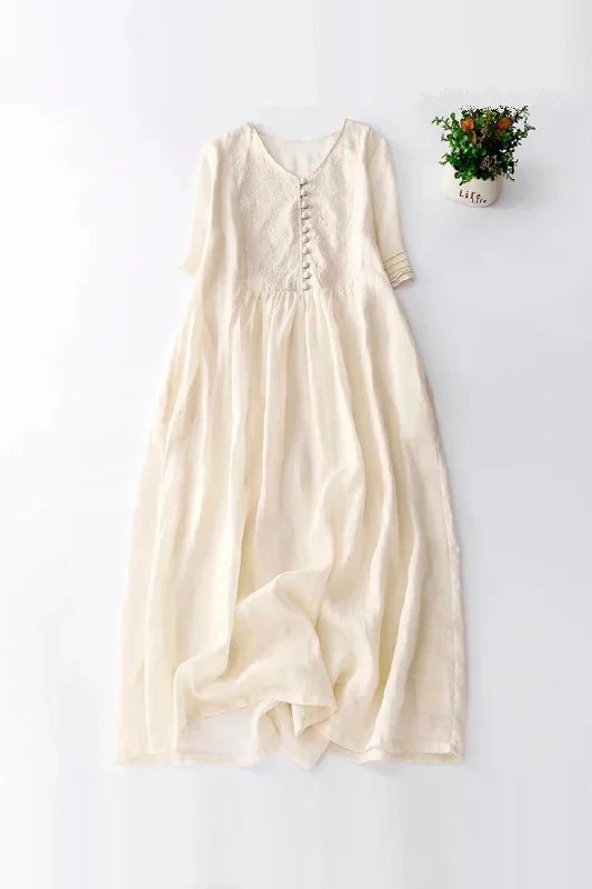 Price Rollback Summer High Quality Embroidery Cotton Linen Dress Literary Dresses Soft Price Rollback Summer High Quality Embroidery Cotton Linen Dress Literary Dresses Soft
