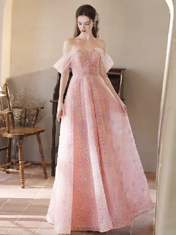 Get It Before It’s Gone A-Line Tulle Lace Off Shoulder Pink Long Prom Dress Quinceanera Dress Get It Before It’s Gone A-Line Tulle Lace Off Shoulder Pink Long Prom Dress Quinceanera Dress