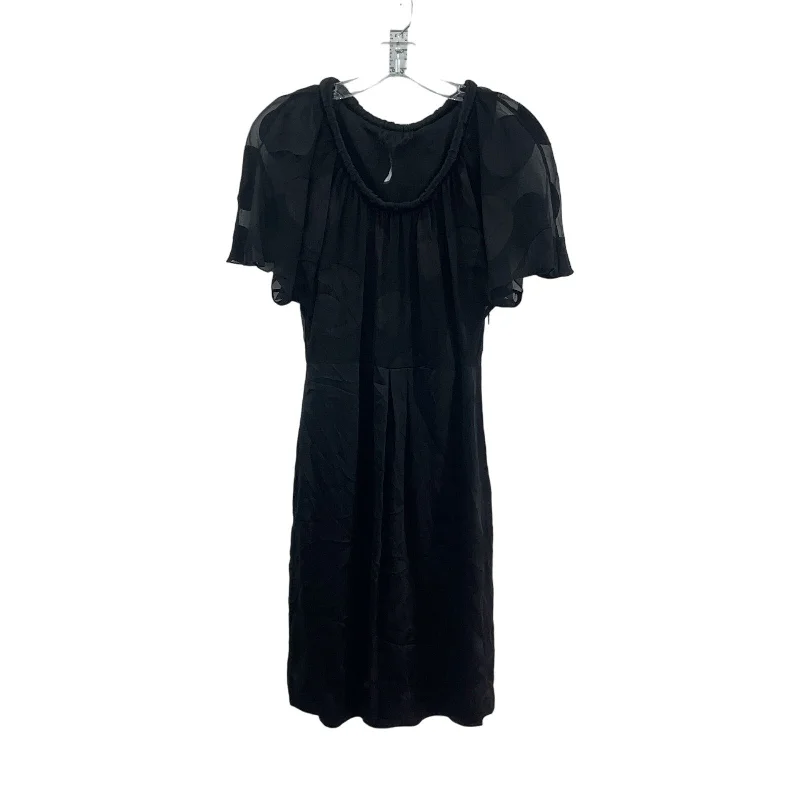 Major Savings Poleci Black Silk Midi Blouson Dress, Size 2 - Preowned Womens