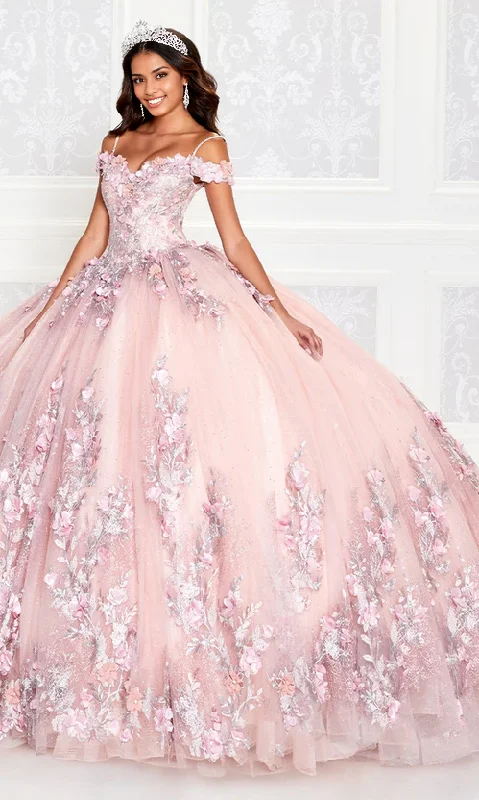 Buy Now Princess Dress Quinceañera Dress with 3-D Flowers Floor Length Sleeveless Off Shoulder with Appliques