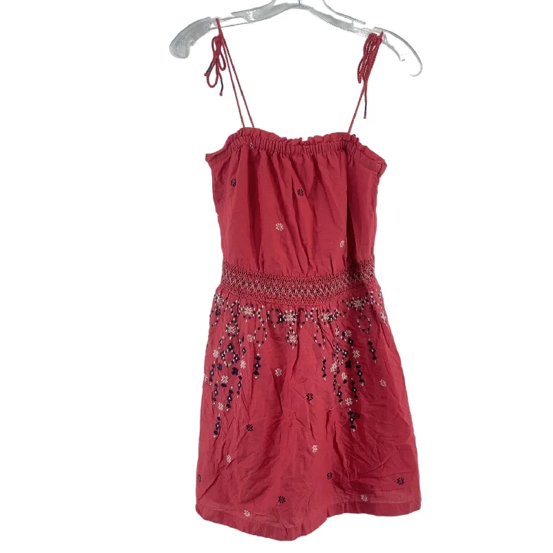 Discount Days Abercrombie & Fitch Salmon Flower Embroidered Cotton Sundress Womens XS Preowned