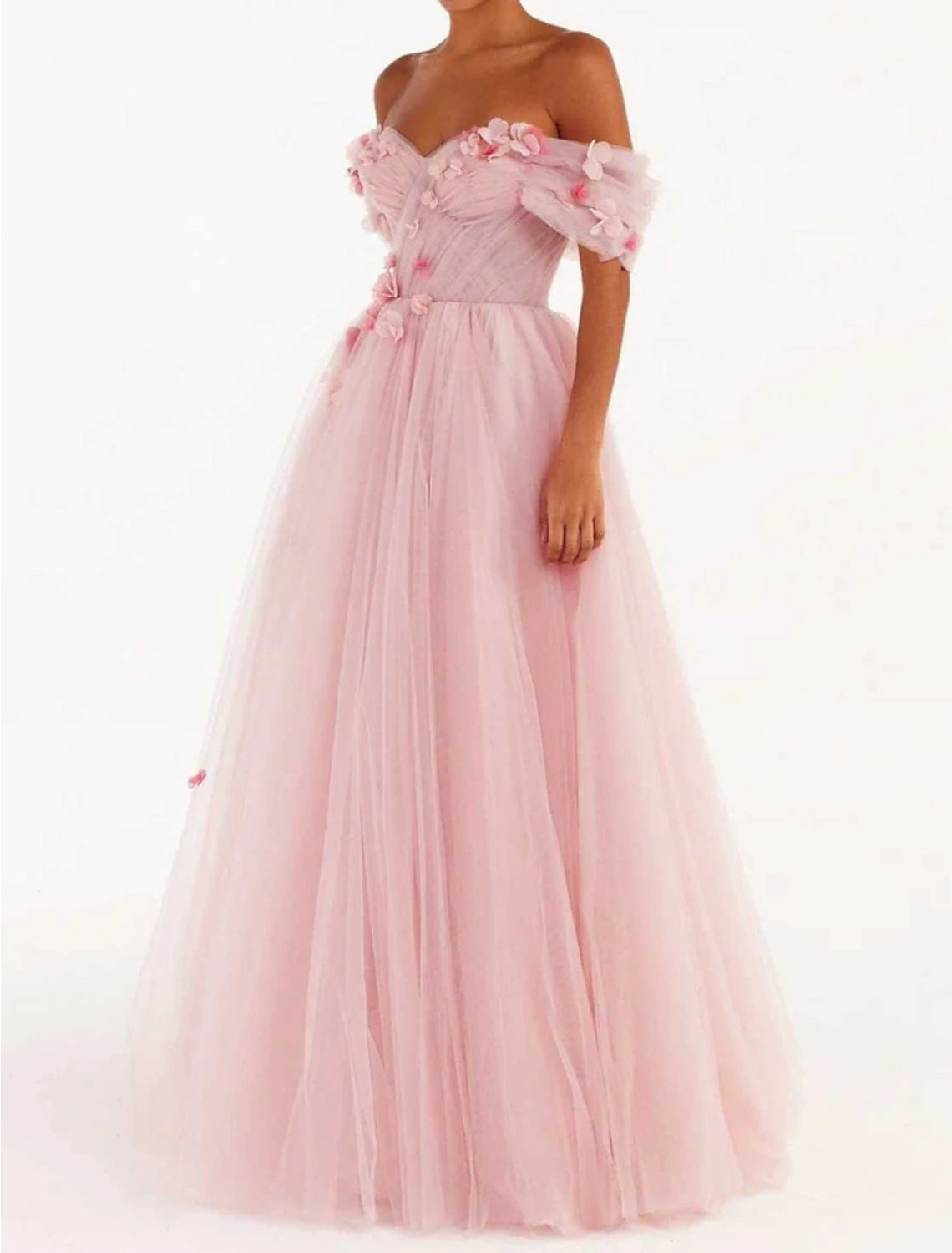 Discount Extravaganza Ball Gown Sheath / Column Homecoming Dresses Floral Dress Wedding Guest Quinceanera Floor Length Sleeveless Off Shoulder Tulle with Appliques Discount Extravaganza Ball Gown Sheath / Column Homecoming Dresses Floral Dress Wedding Guest Quinceanera Floor Length Sleeveless Off Shoulder Tulle with Appliques