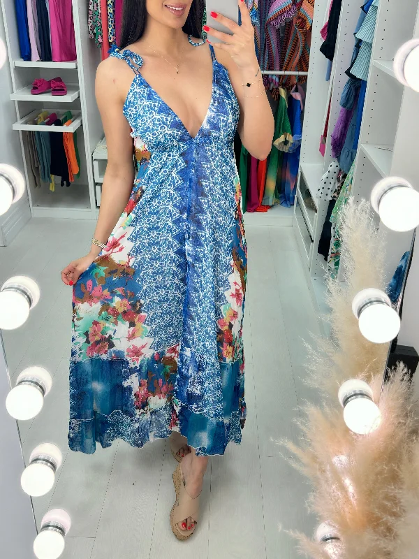 Daily Specials Tennessee Abstract Deep V Back Maxi Dress