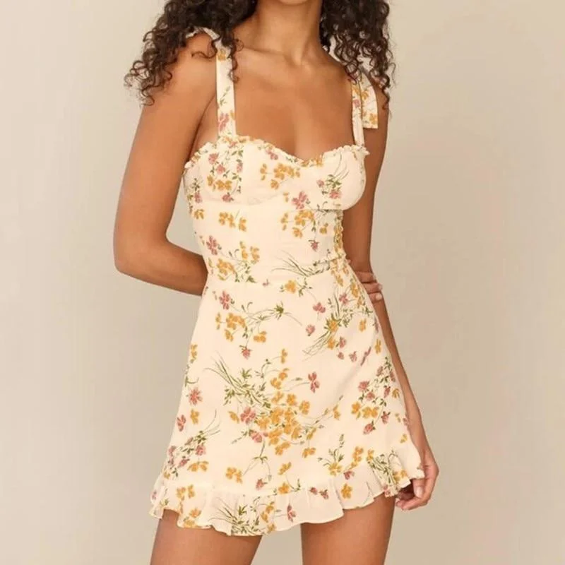 Buy Now Summer Ivory Color Floral Print Women Dress
