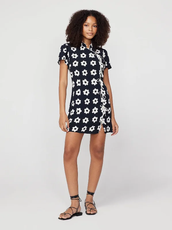 Loyalty Reward Harlow Black Tiled Floral Mini Dress