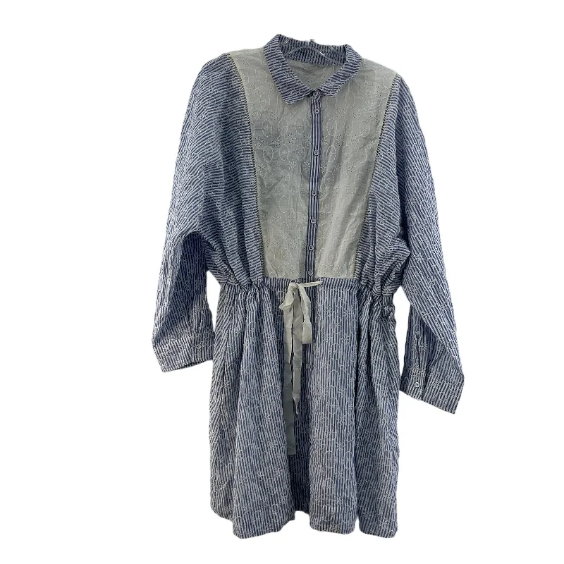 Deal of the Week NWT Maeve Blue & White Prairie Long Sleeve Cotton Shirt Dress Women's Size L