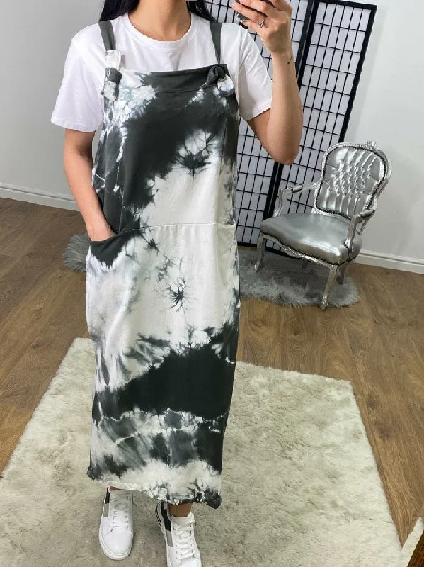 Get It Before It’s Gone Kayley Tie Dye Long Knot Detailed Pocket Dress