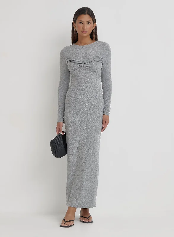 Price Blitz Grey Bust Detail Maxi Dress- Zofia