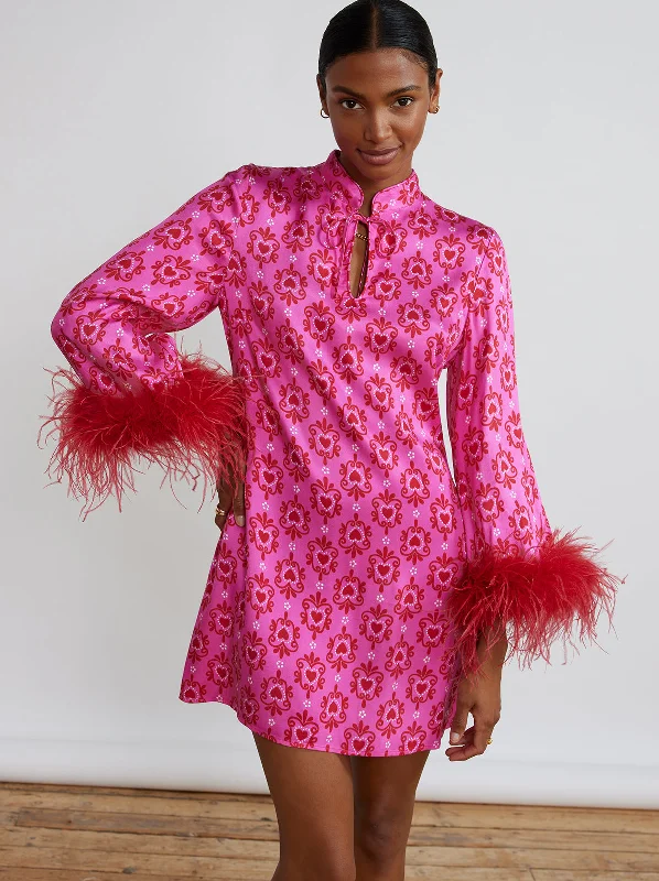 Crazy Savings Carlotta Pink Heart Print Mini Dress