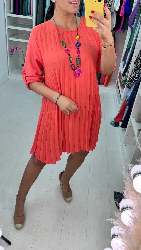 YEAR-End Sale Summer Pleated Loose Fit Necklace Swing Dress