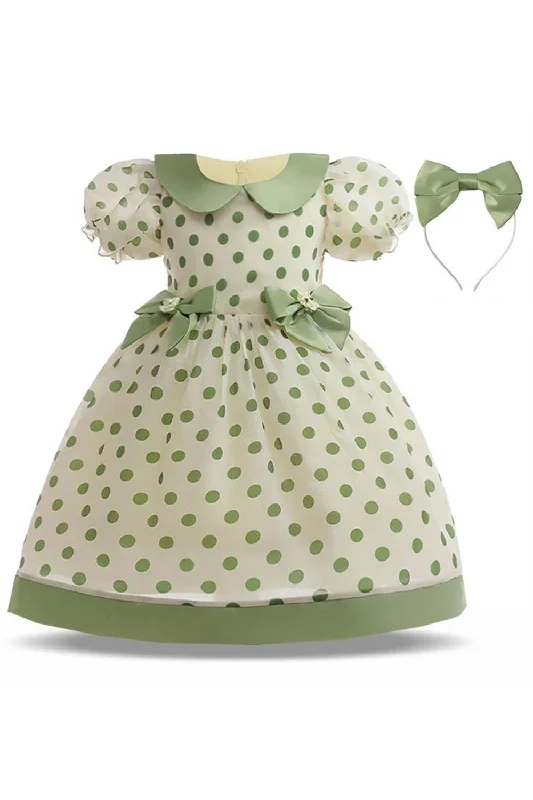 Stock Clearance Girl Dot Dresses For Children Costume Bow Birthday Princess Party Kids Clothes Short Sleeve Wedding Gown Stock Clearance Girl Dot Dresses For Children Costume Bow Birthday Princess Party Kids Clothes Short Sleeve Wedding Gown