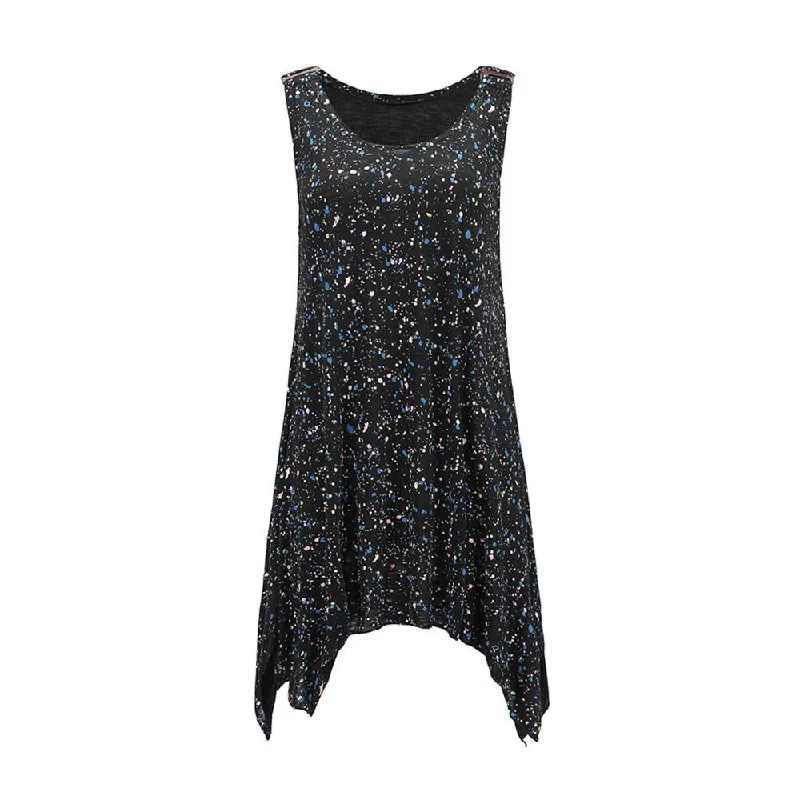 Best Seller New Women O Neck Dot Printing Summer Sleeveless dress