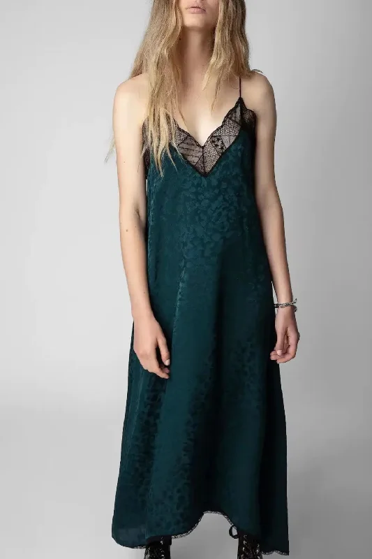 Stock Clearance Women's Silk Lace Stitching Sling Midi Dress Ladies Retro Camis Long Robe Stock Clearance Women's Silk Lace Stitching Sling Midi Dress Ladies Retro Camis Long Robe