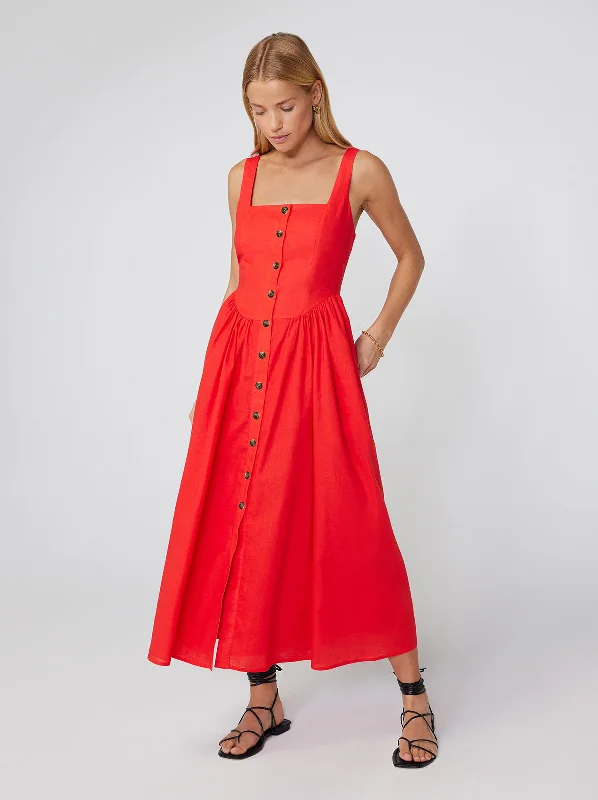 Time-Limited Offer Olympia Red Midi Dress