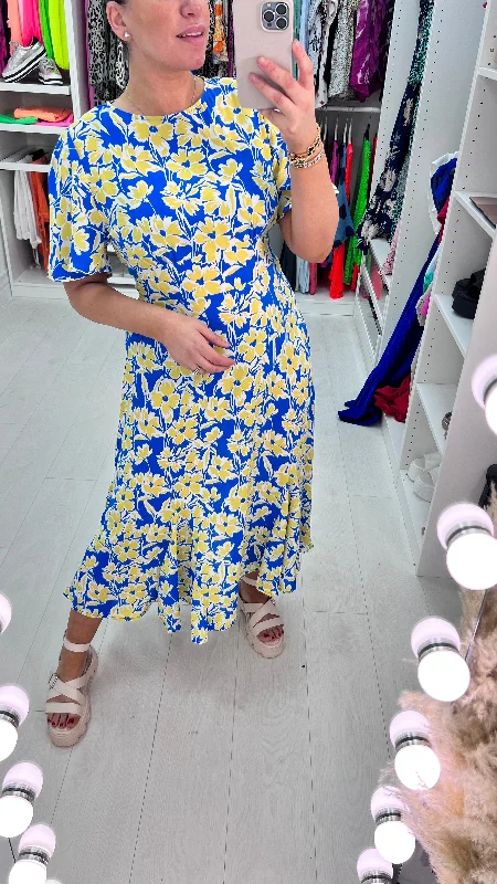 Weekend Deal Enrica Flower Burst Angel Sleeve Dress