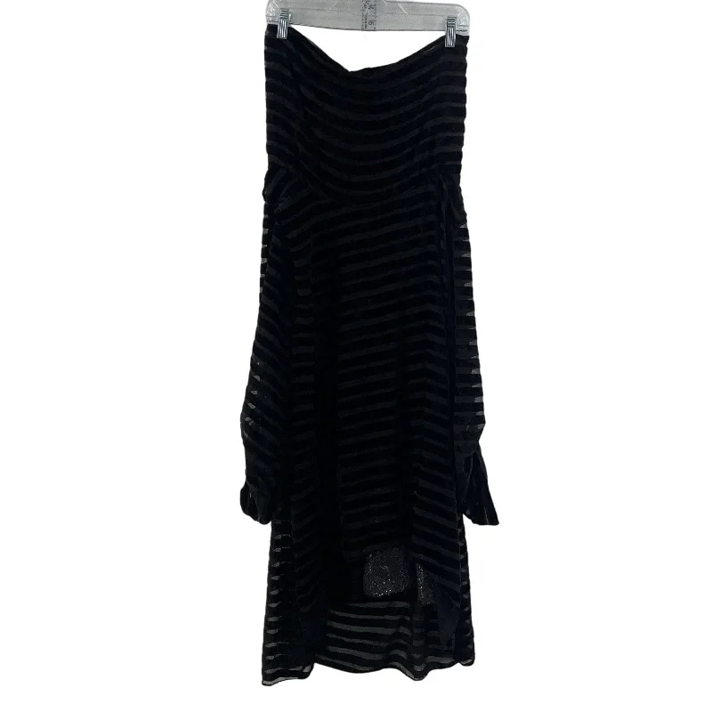Best Bargains New M-Made in Italy Womens Velvet Burnout Striped Strapless Black Dress L NWT