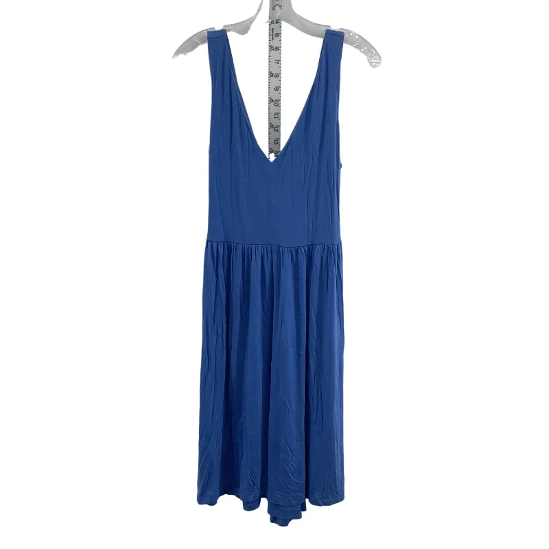 Price Buster Ann Taylor LOFT Women's Blue Midi Tank Dress A-Line Rayon Size L NWT
