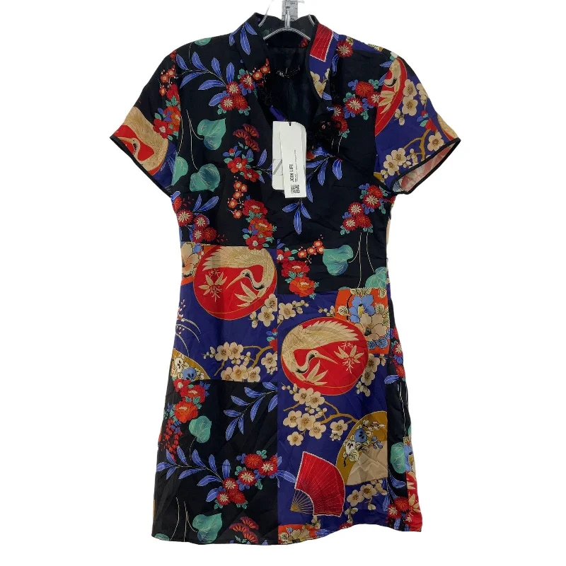 Act Fast Zara Black Asian Cheongsam Floral Women Shift Dress XS New With Tags - Polyester