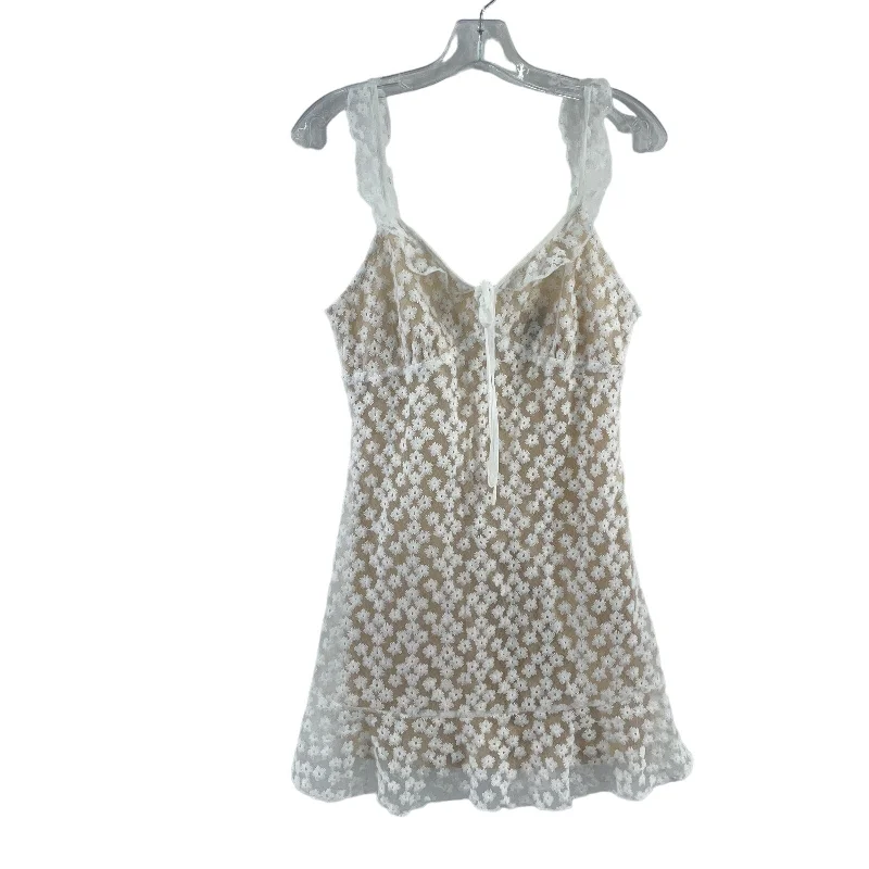 Value Deals Lulus White Lace Eyelet Ruffled Straps Mini Fit & Flare Dress Women’s S Preowned