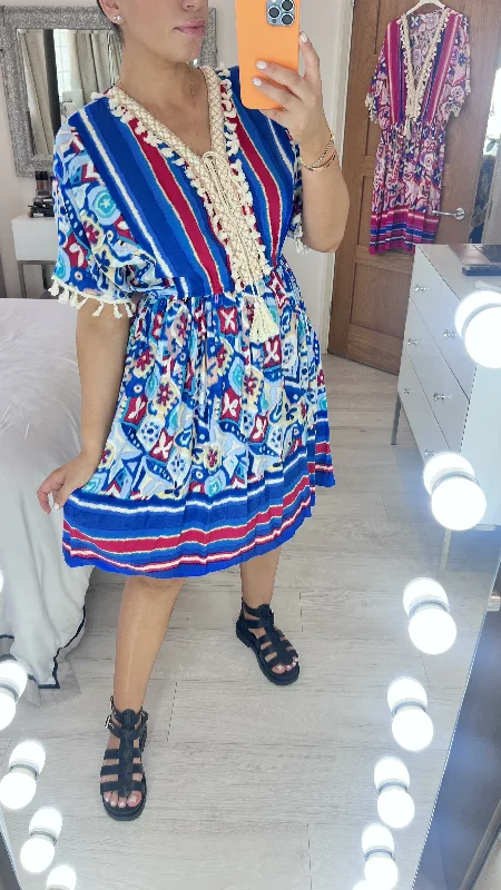 The Best Prices Yacoumi Tile Print Tassel Detail Kaftan Dress