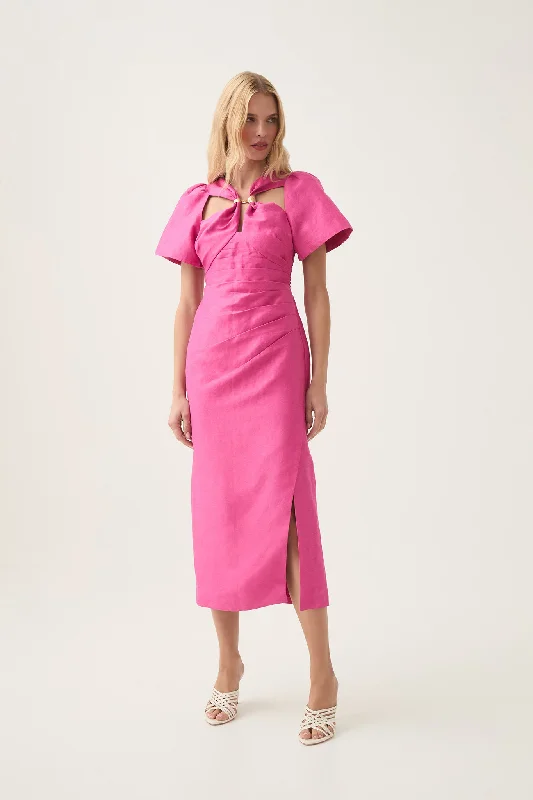 Super Bargain Presence Twisted Midi Dress