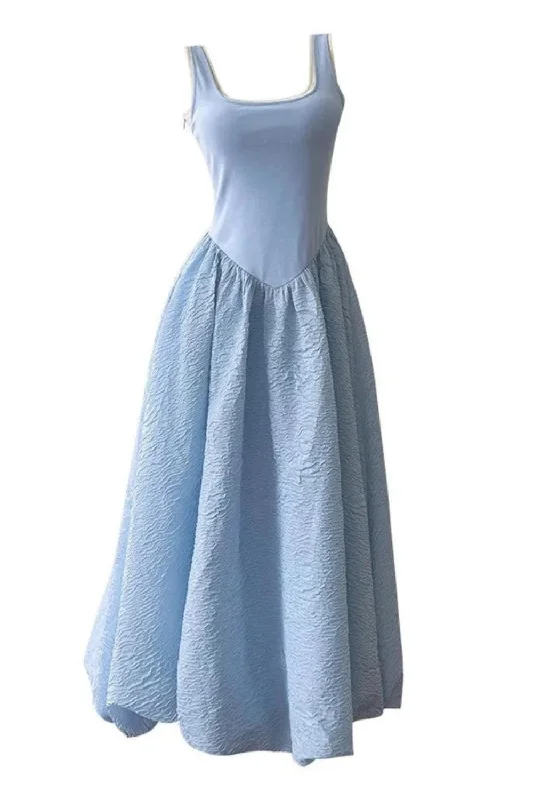 Loyalty Reward Solid Backless Spliced Dresses For Women Square Collar High Waist Sleeveless Elegant Dress Female Spring Loyalty Reward Solid Backless Spliced Dresses For Women Square Collar High Waist Sleeveless Elegant Dress Female Spring