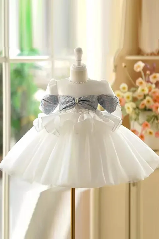 Massive Deals Princess Ball Gown Pearls Design Kids Wedding Birthday Baptism Party Girls Dresses