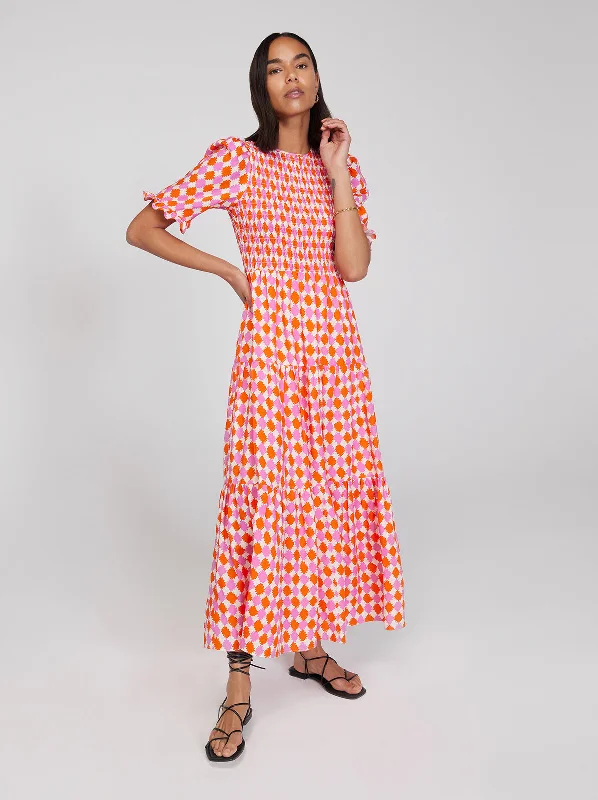 Low Prices Gracie Picnic Check Shirred Dress
