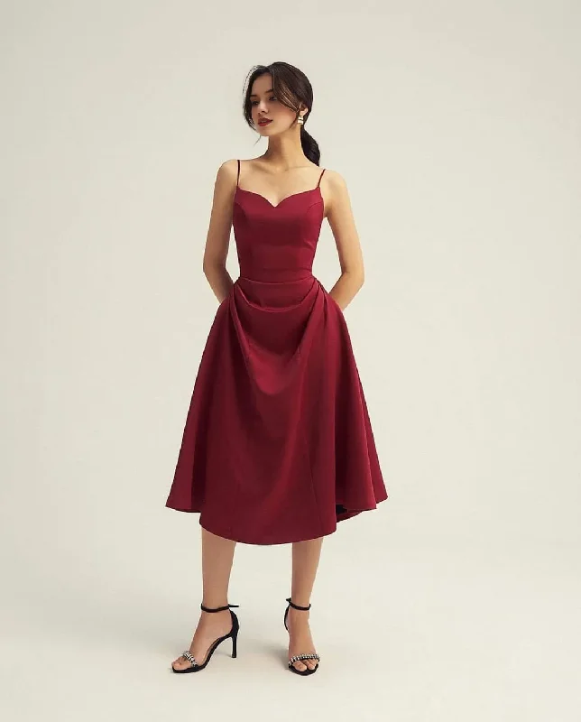 Special Discount A Line Wedding Guest Midi Dress Sleeveless Sweetheart Neckline Party Dresses Special Discount A Line Wedding Guest Midi Dress Sleeveless Sweetheart Neckline Party Dresses