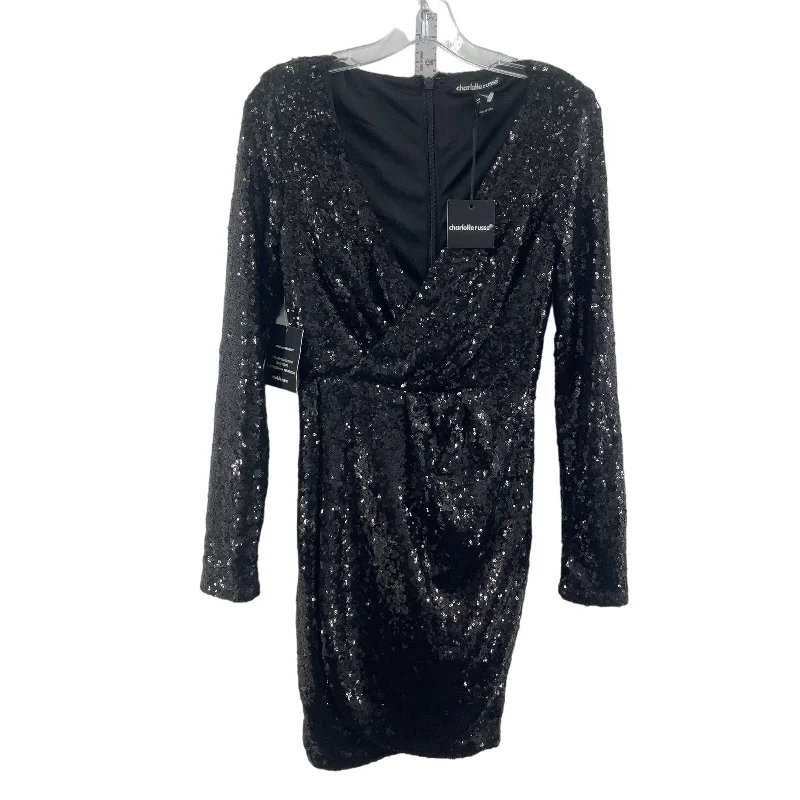 Reduced Prices Charlotte Russe Wrap Womens Sequin Glam Dress Black M New Tags - Polyester Short Reduced Prices Charlotte Russe Wrap Womens Sequin Glam Dress Black M New Tags - Polyester Short