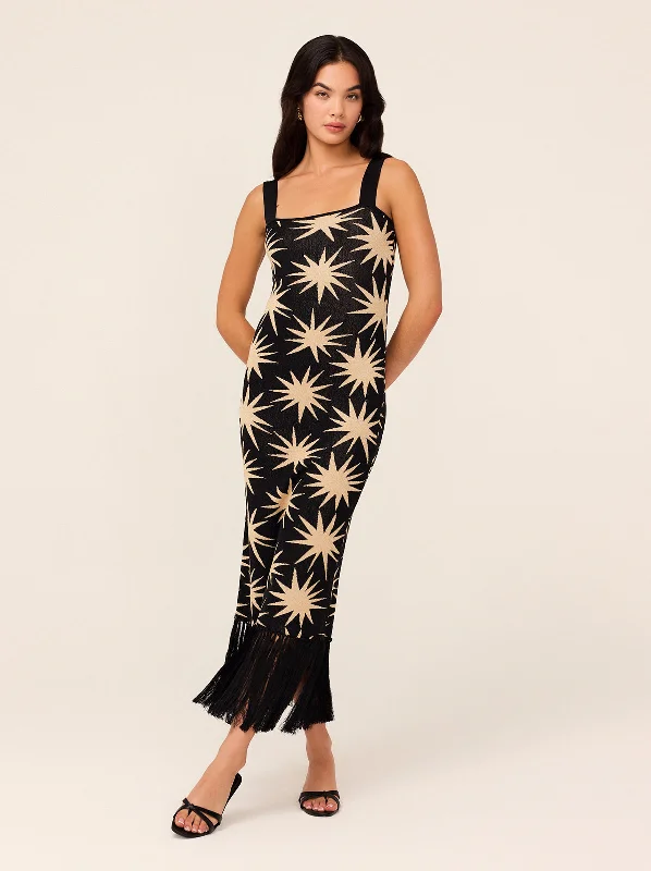 Members Only Talitha Black Star Lurex Knit Dress